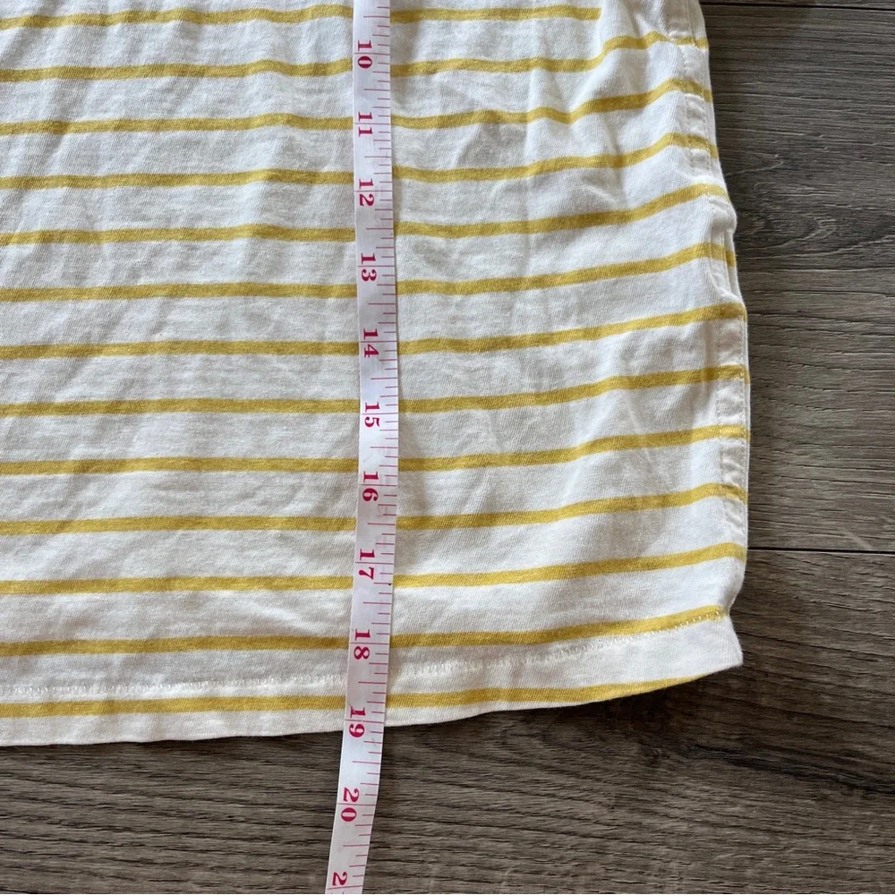 AMO Revolve Womens Yellow Ivory Short Sleeve Shirt Size Small USA Made - Picture 5 of 6